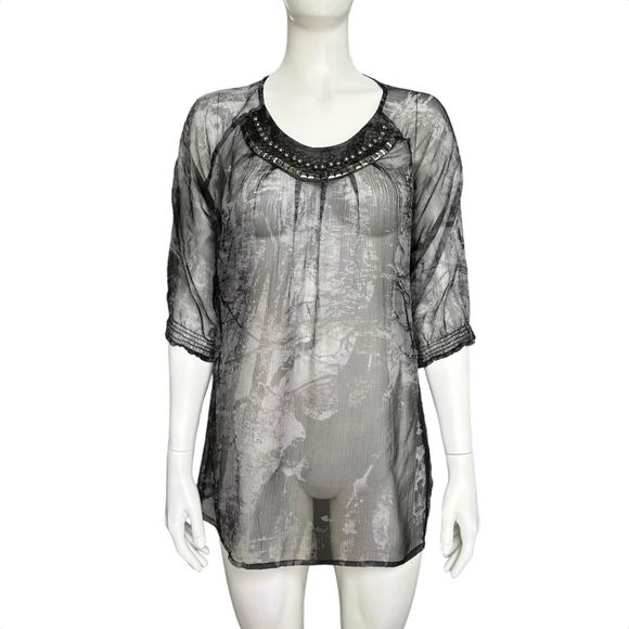 Tonia Debellis embellished tie die tunic S - Picture 1 of 4